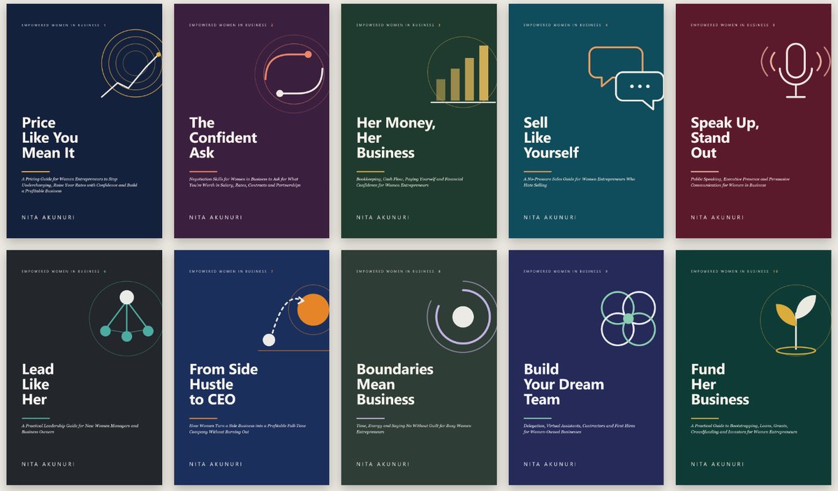 Covers of all ten Empowered Women in Business books